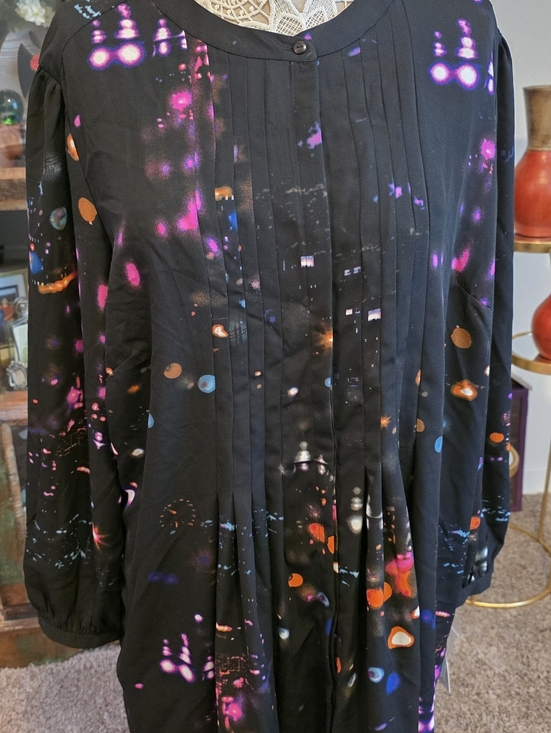 Melissa McCarthy Seven7 Dresses & Skirts - Melissa McCarthy 2X Black Dress with Neon Accent Print